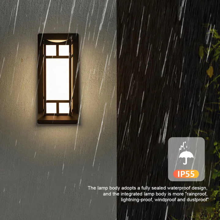 Robuste LED Außenbeleuchtung mit Bewegungssensor, IP65, ideal für die Beleuchtung von Garten und Einfahrt.