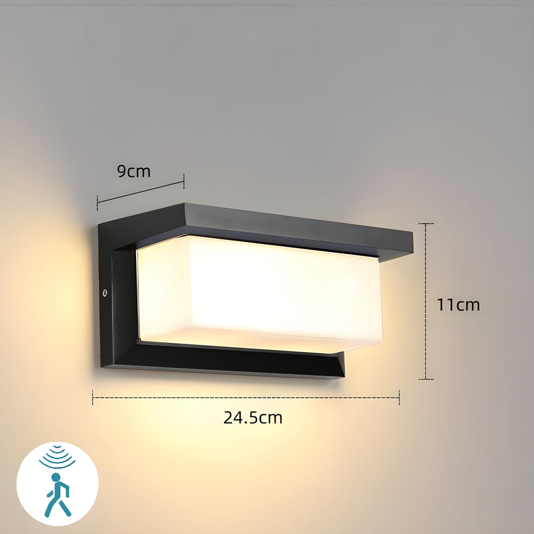 Energiesparende LED Wandleuchte für den Außenbereich, mit intelligentem Bewegungssensor.