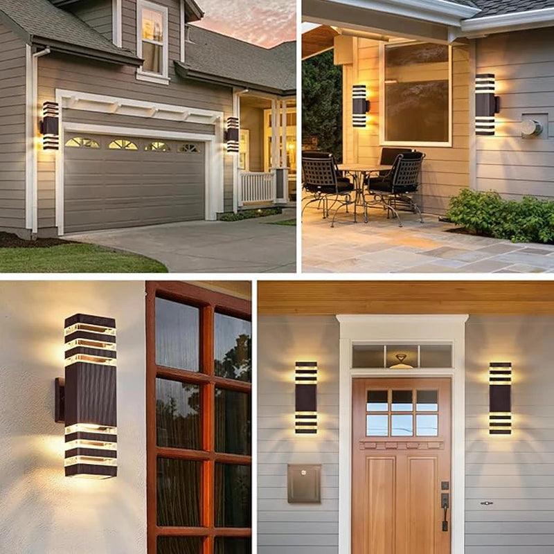 Wasserdichte LED Außenleuchte mit Up-Down Licht für Terrasse & Garten. Modernes Design, IP65 Fassadenlampe.