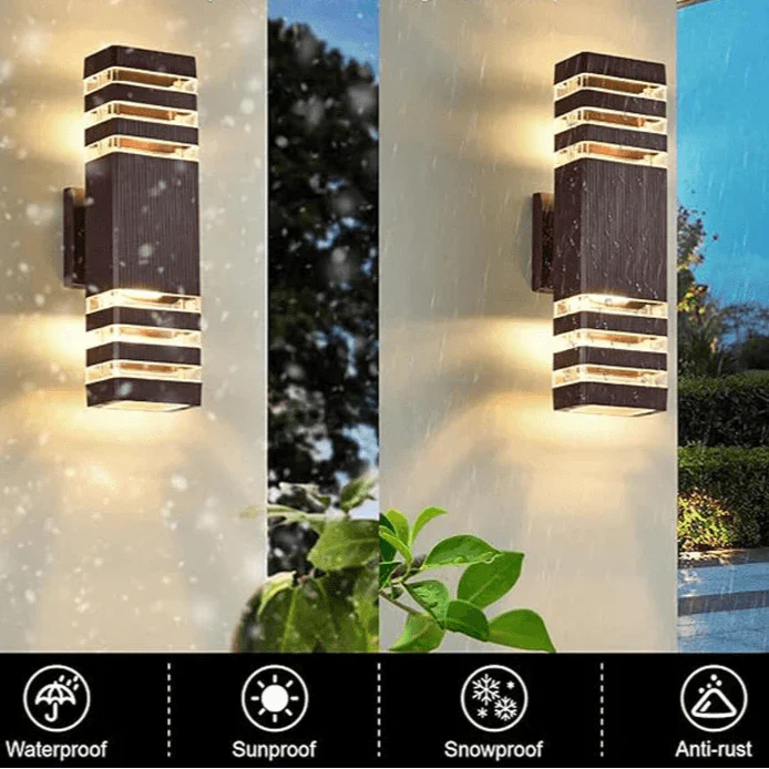 Up & Down LED Wandlampe, IP65 für Außenbereich. Moderne Gartenbeleuchtung & Terrassenleuchte mit hellem Licht.