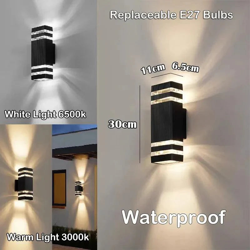 Langlebige IP65 LED Außenlampe mit Up-Down Effekt. Moderne Wandleuchte für effektvolle Garten- und Terrassenbeleuchtung.