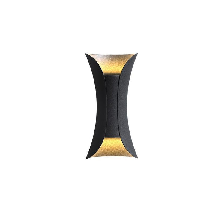 Elegante LED-Außenleuchte gold, modern & wasserdicht, mit Up & Down Lichteffekt für Akzentbeleuchtung.