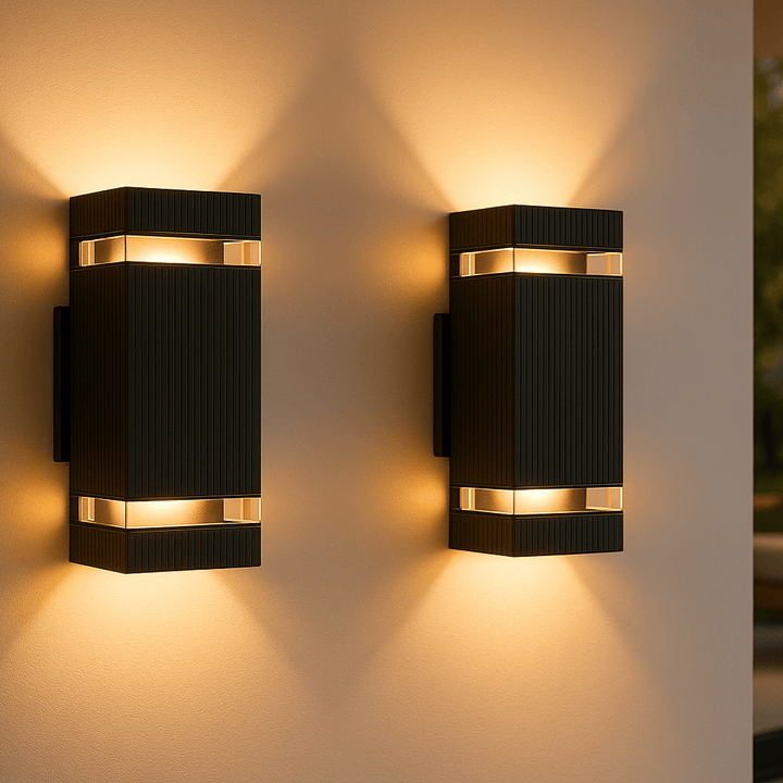 IP65 geschützte Up-Down Wandlampe, moderne LED Fassadenbeleuchtung für Garten, Eingangsbereich und Patio.