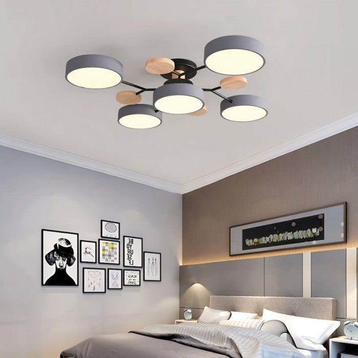 Skandinavische LED-Deckenleuchte, modern, warmweißes Licht, Innenleuchte.