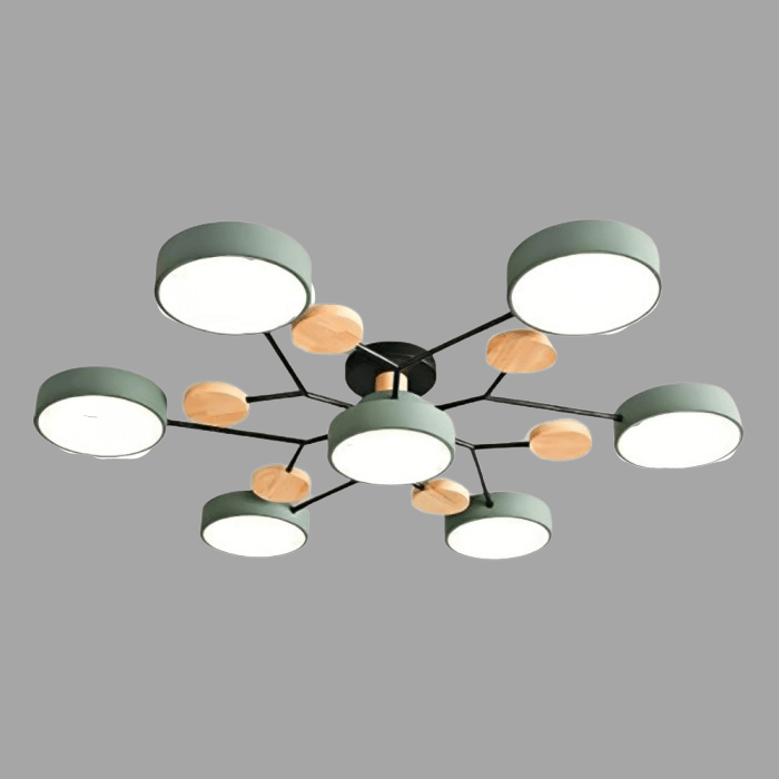 Nordische Deckenlampe, energieeffizient, LED, modernes Scandi-Design.