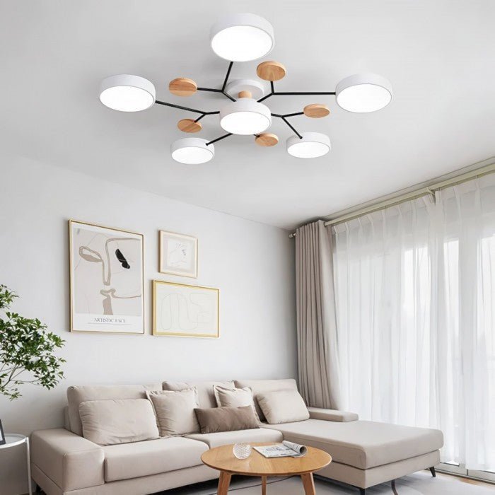 Deckenlampe mit LED, Scandi-Look, warmes Licht, ideal für Esszimmer.