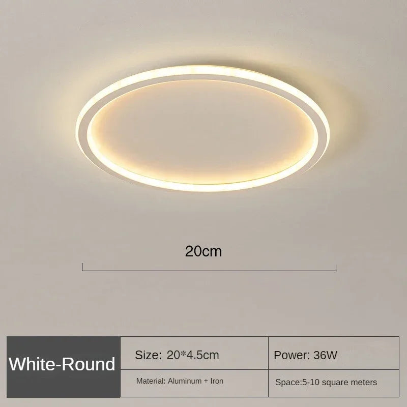 Moderne skandinavische LED Deckenlampe, dimmbar, schafft angenehmes Raumlicht.