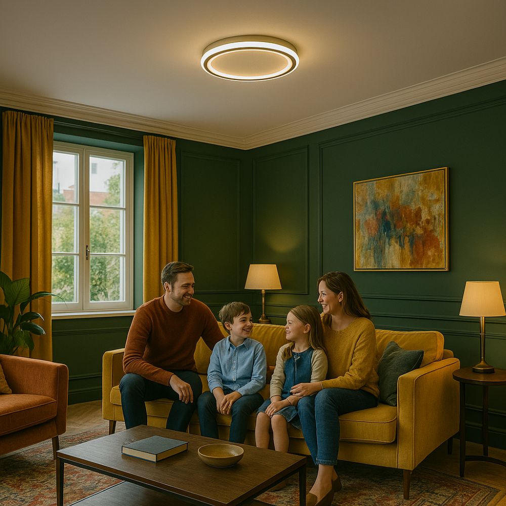 Dimmbare LED Deckenleuchte, skandinavisch & modern, perfekt für Esszimmer Beleuchtung.