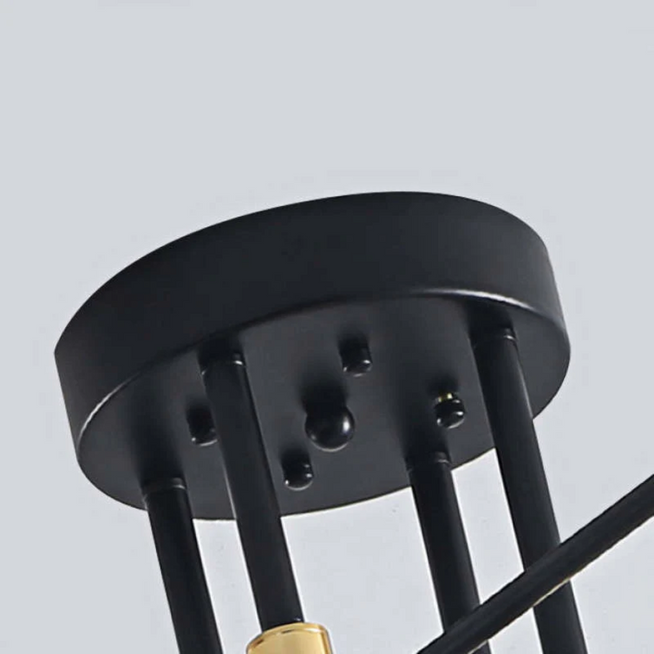 Gold-schwarze Design-LED-Deckenleuchte Lumière Royale, stilvolle Ambientebeleuchtung.