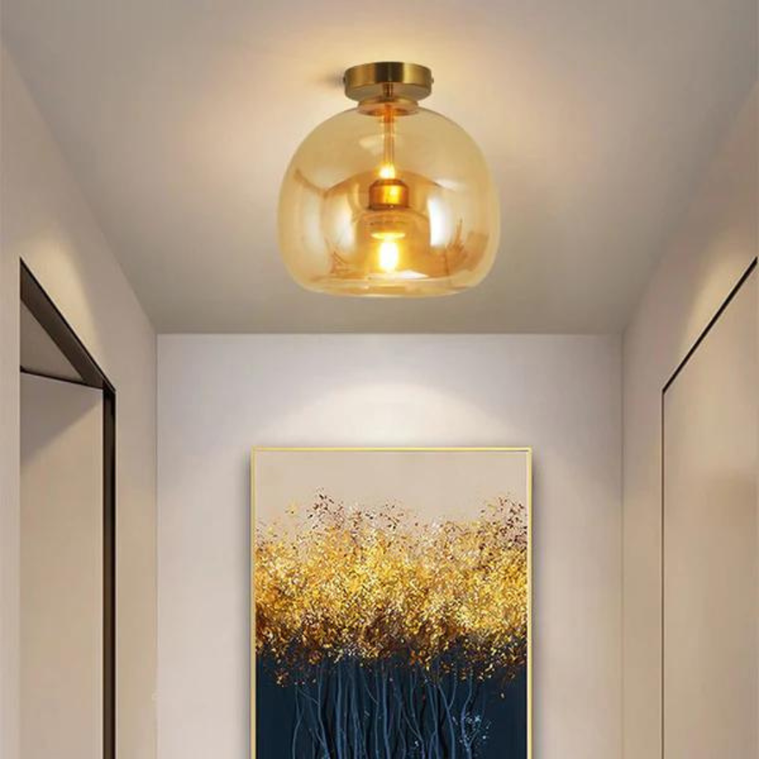 Stilvolle LED-Deckenleuchte Maxwell, moderne Hängelampe Gold/Schwarz für Wohn-, Schlaf- & Esszimmer, Warmweiß.