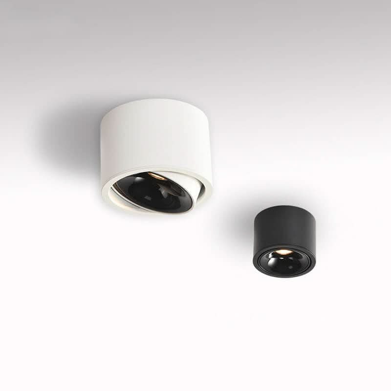 Schwarze moderne LED Deckenleuchte mit schwenkbarem Spotlicht, ideal für Wohnzimmer & Flur.