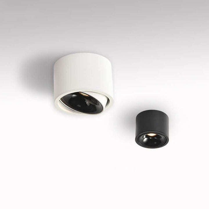 Schwarze moderne LED Deckenleuchte mit schwenkbarem Spotlicht, ideal für Wohnzimmer & Flur.