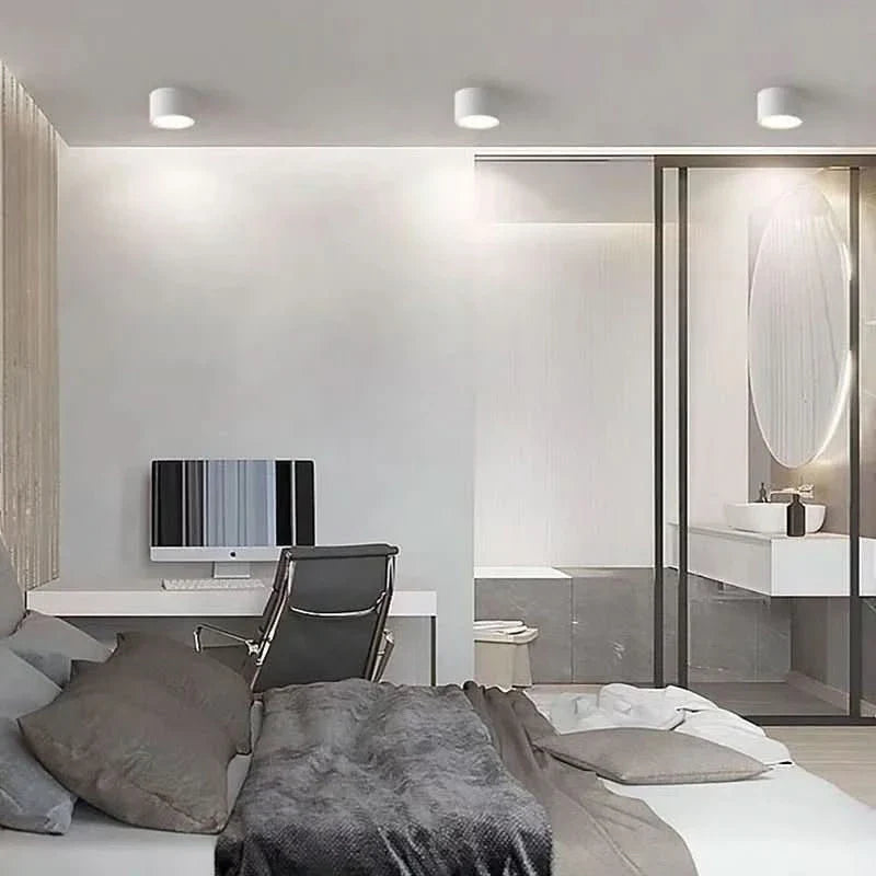 Elegante LED Deckenlampe, schwarz-weiß, perfektes modernes Wohnzimmer Licht.