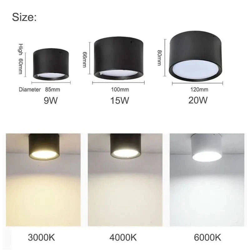 Detailaufnahme der modernen schwarz-weißen LED Deckenlampe, energieeffizient.