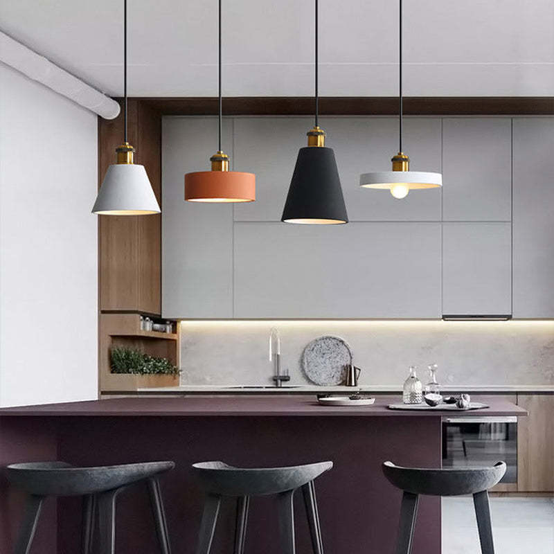 Zeitlose Morandi Hängeleuchte, LED Schlafzimmerlampe, moderne Beleuchtung, Metall Harz Design.