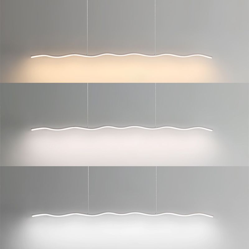 Hochwertige WaveGlow Esszimmerlampe mit energieeffizienten LEDs in ansprechendem Wellen-Design.