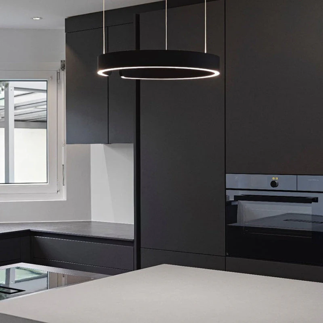 Moderne dimmbare LED Ring Pendelleuchte. Vielseitige Deckenbeleuchtung für Wohnzimmer, Esszimmer & Flur.
