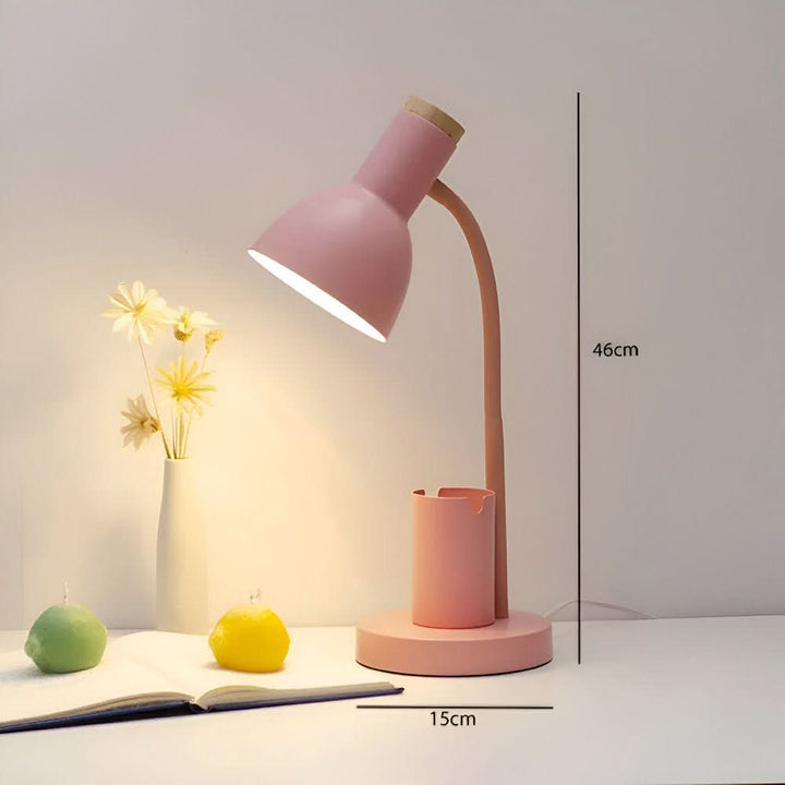 Moderne LED Schreibtischlampe mit integriertem Stifthalter für optimale Organisation und Beleuchtung.