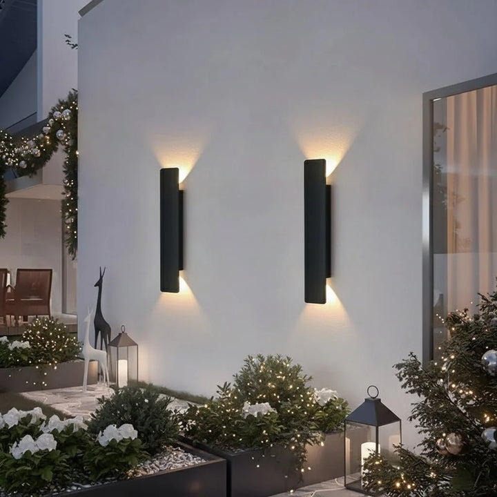 Robuste LED-Außenleuchte für Garten & Fassade. Wasserdichtes Aluminium-Design. Moderne Wandbeleuchtung.