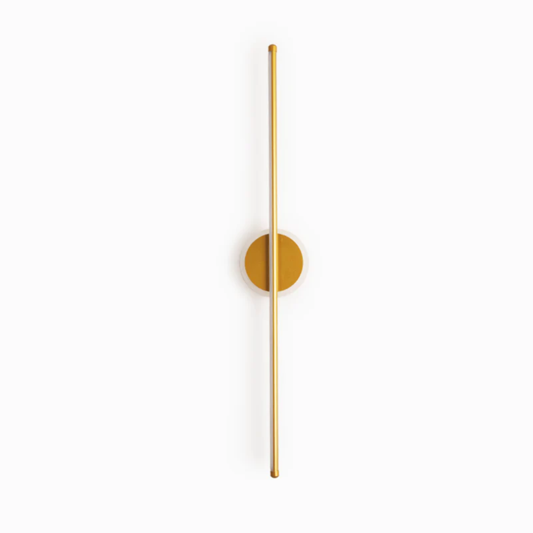 Stilvolle LED-Wandleuchte in Gold/Schwarz, modernes Design für Akzentbeleuchtung und Heimdeko.