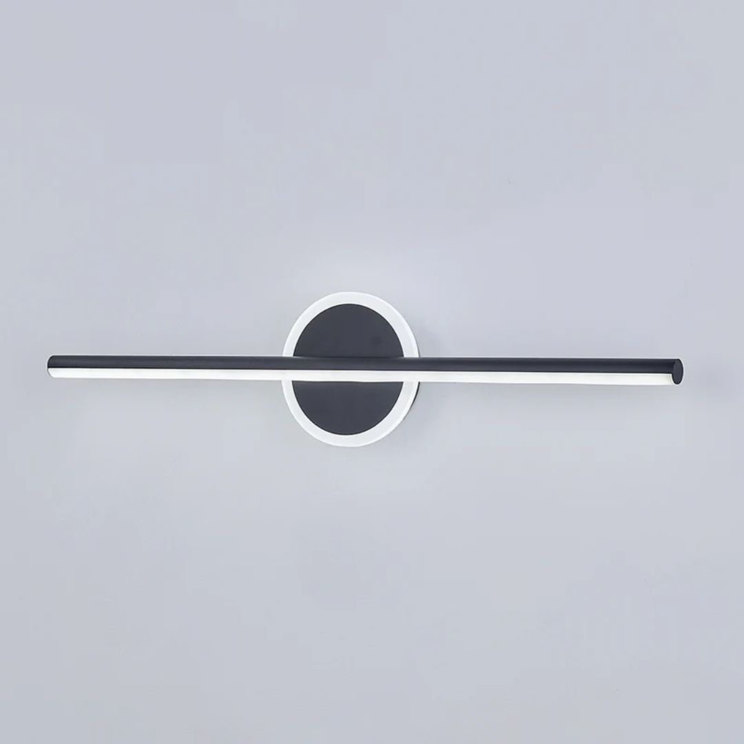 IP44 LED-Wandleuchte Schwarz für Bad und Feuchträume, modernes, funktionales Design.