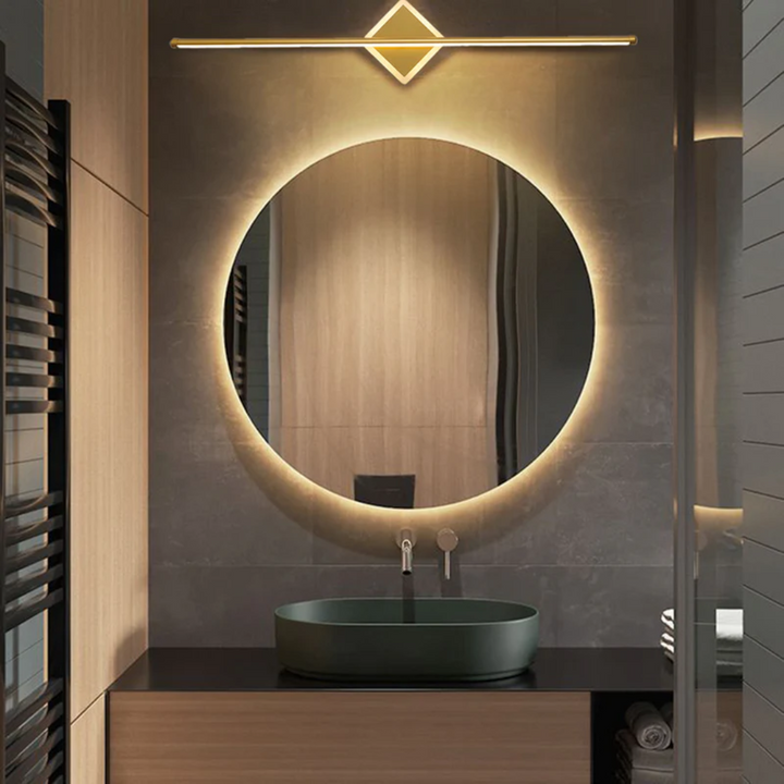 Minimalistische LED-Wandleuchte, Schwarz, für schlichtes, elegantes Interieur, Designlampe.