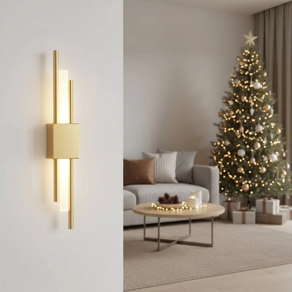 Elegante LED Wandleuchte, schwarz/weiß, perfekt für moderne Beleuchtung im Wohnzimmer oder Schlafzimmer.