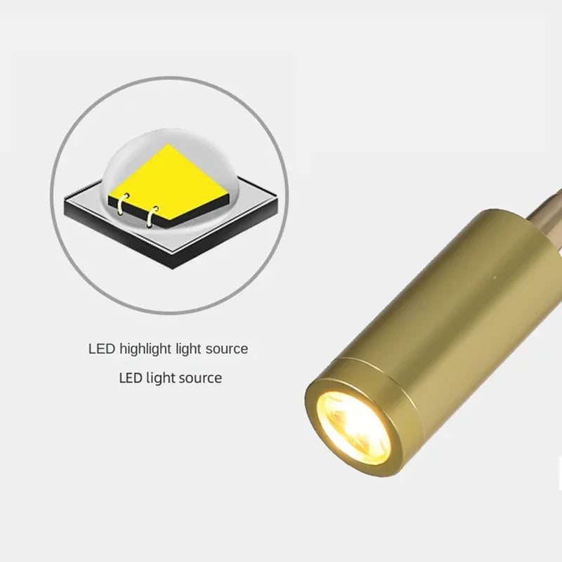 Moderne LED-Wandlampe im Einsatz, flexibel zum Lesen. Schafft gemütliches, warmweißes Licht im Raum.