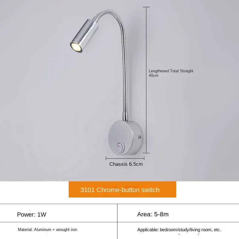 Zeitgemäße LED-Wandleuchte, schwenkbar und verstellbar. Optimale Beleuchtung für Büro und entspanntes Lesen.