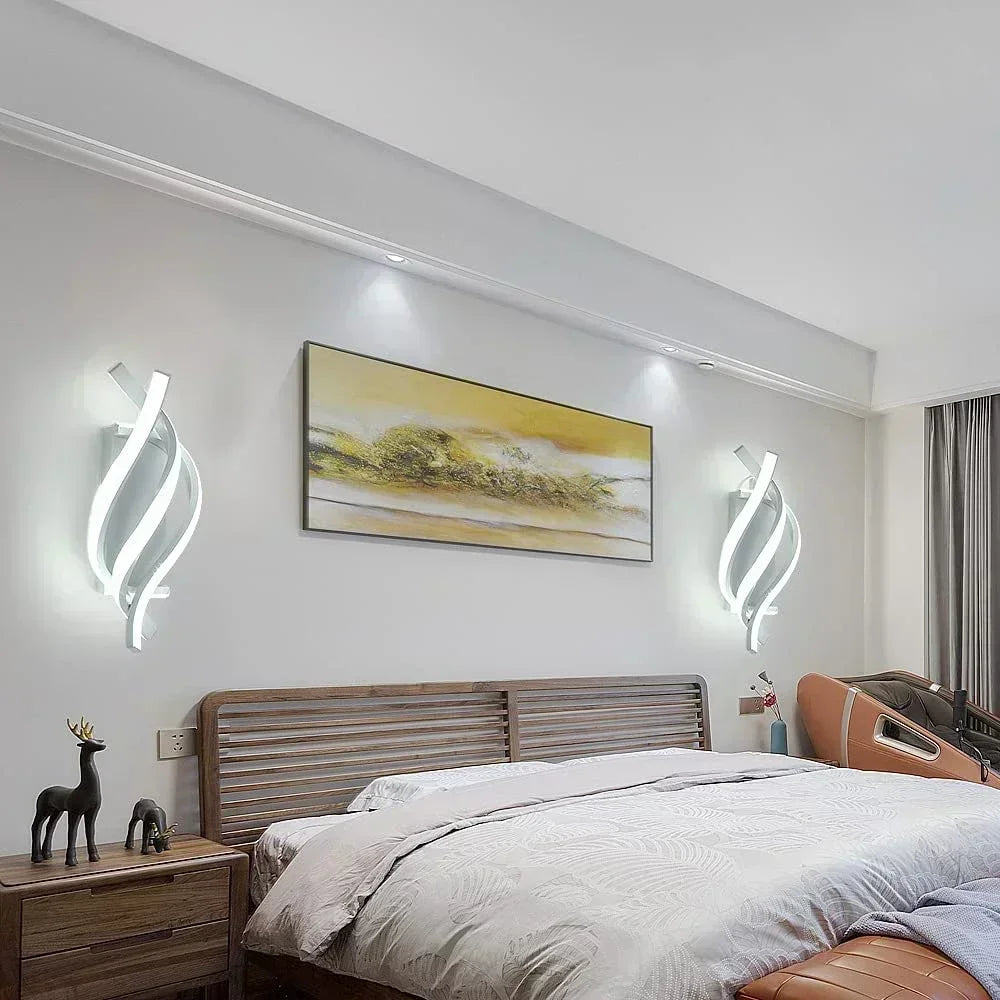 Elegante LED Wandleuchte Spiral Design. Moderne Innenbeleuchtung für Schlafzimmer und Flur, schafft schönes Ambiente.