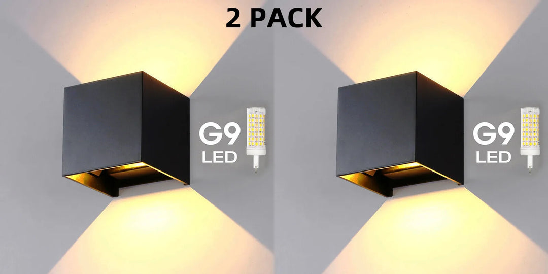Moderne & robuste LED-Lampe für Wandmontage, IP65 zertifiziert; vielseitige Beleuchtung für Hausfassade.