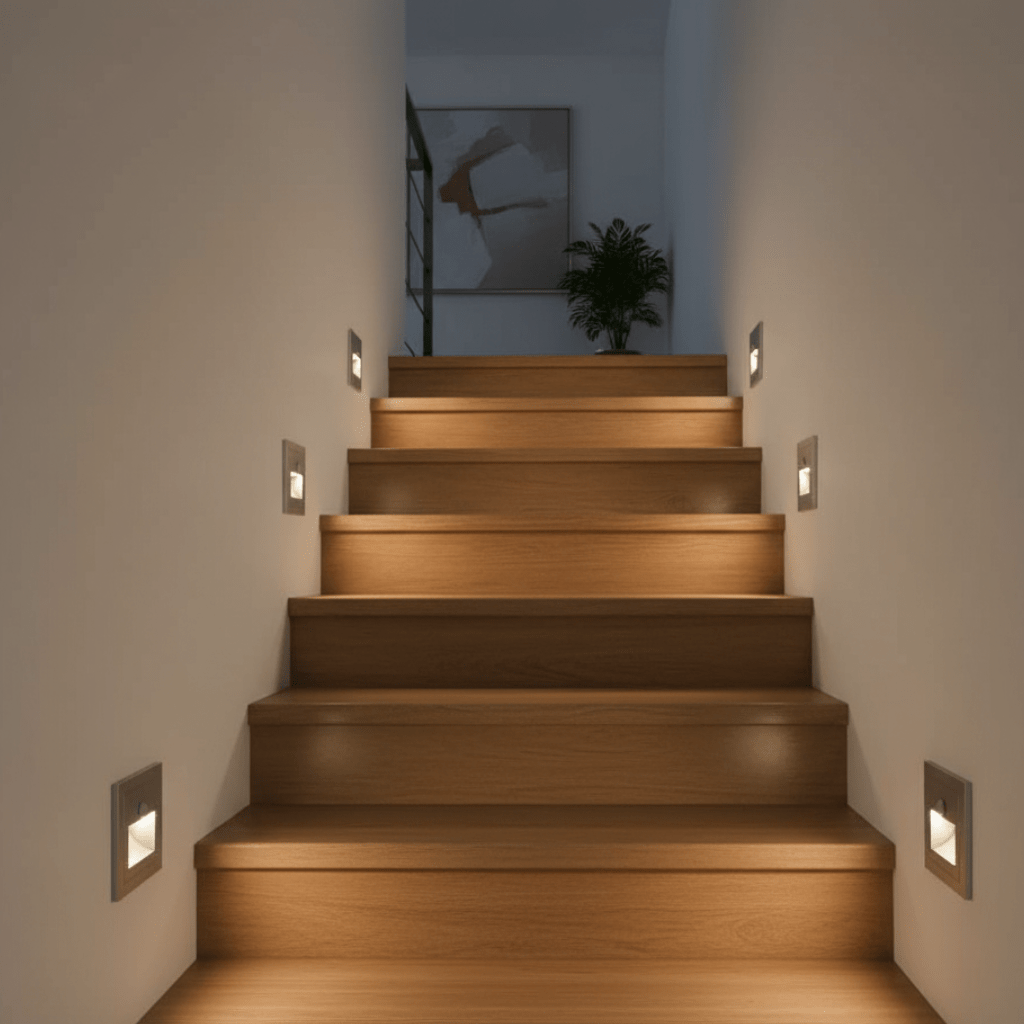 Stilvolle LED-Wandleuchte mit Bewegungssensor, sorgt für sichere & moderne Innenbeleuchtung.