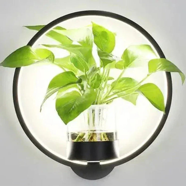 Moderne Wandlampe LED mit Pflanzenhalter, eine Designlösung für stilvolle Akzentbeleuchtung und Dekoration.