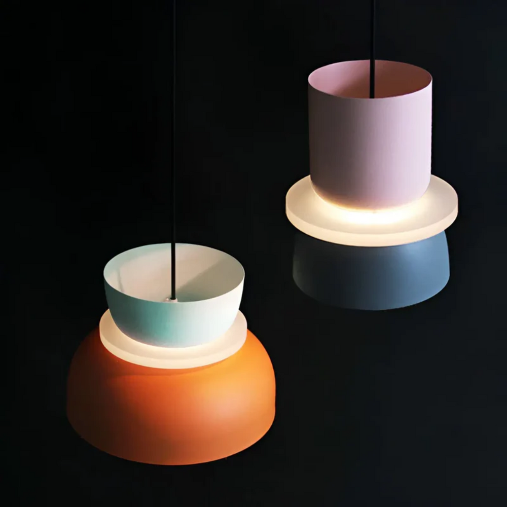 Trendige Macaron Deckenleuchte, energieeffiziente LED Beleuchtung für Esszimmer oder Küche.