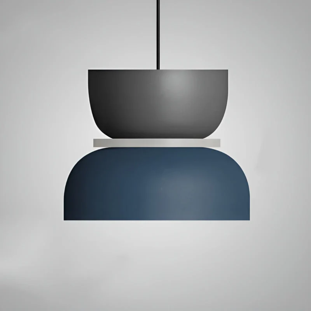 Stylische Macaron Lampe in dezentem Grau, energieeffiziente LED Pendelleuchte für modernes Wohnen.