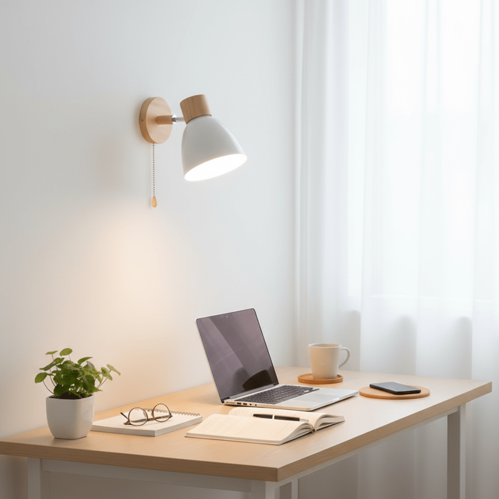 Moderne nordische Wandlampe für gemütliche Innenbeleuchtung im Schlafzimmer oder Flur.