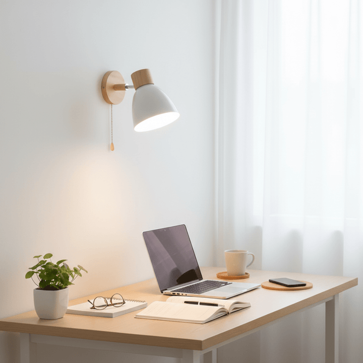 Moderne nordische Wandlampe für gemütliche Innenbeleuchtung im Schlafzimmer oder Flur.