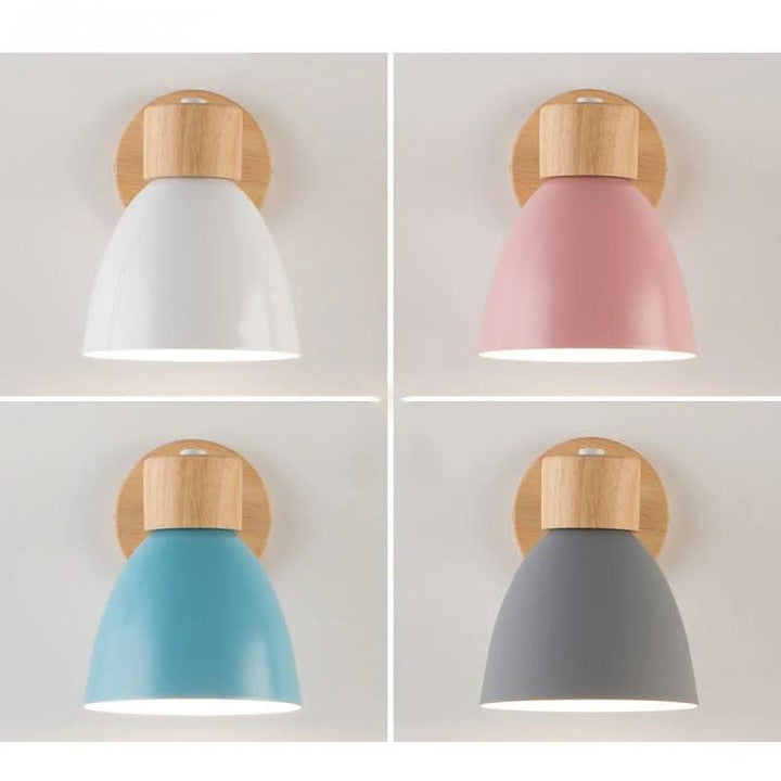 Stilvolle farbige Wandlampe im nordischen Design; vielseitige Innenbeleuchtung mit Zugschalter.
