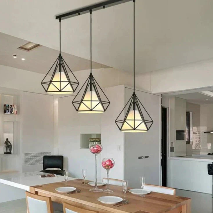 Design Pendelleuchte E27, moderne Hängelampe für die Küche, elegantes Metall-Finish, Deckenlampe.