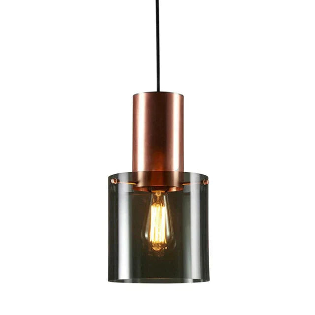 Designer Rauchglas Pendelleuchte E14. Stilvolle, moderne Hängelampe mit grauem Glas und eleganten Akzenten.