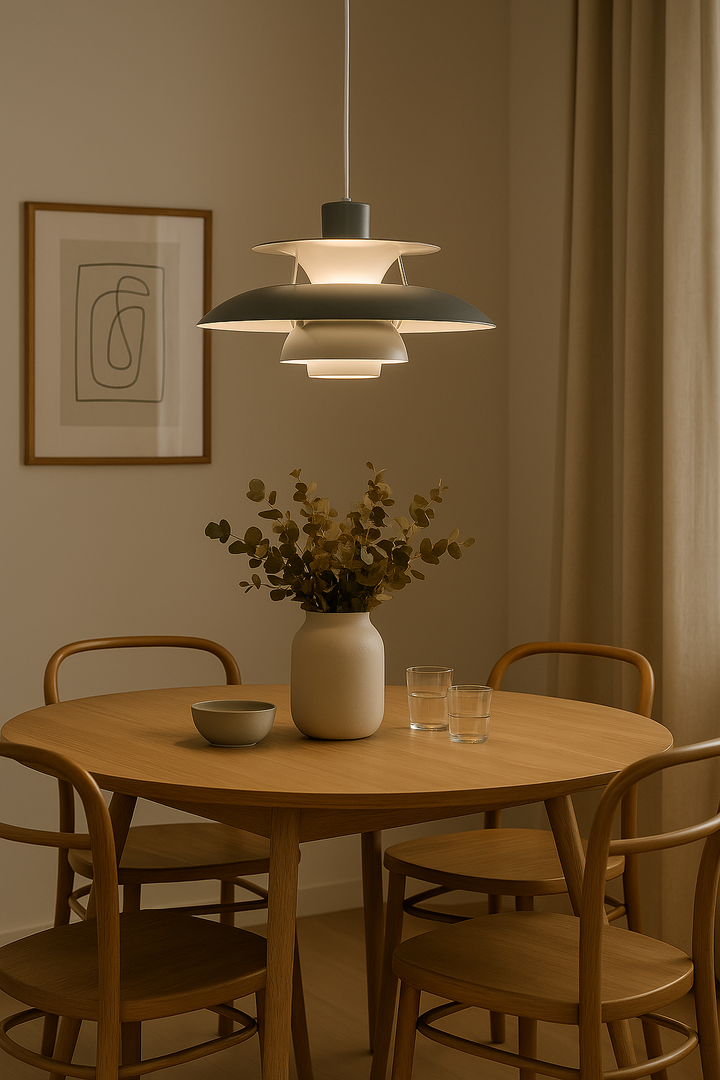 Moderne Bürobeleuchtung: Runde dimmbare LED Deckenlampe, energieeffizient und stilvoll.
