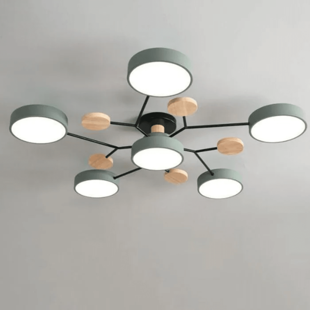 Weiße, runde LED-Deckenleuchte, modernes Design, ideal für Flur oder Wohnzimmer.