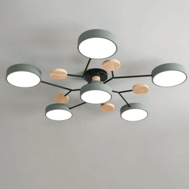 Weiße, runde LED-Deckenleuchte, modernes Design, ideal für Flur oder Wohnzimmer.