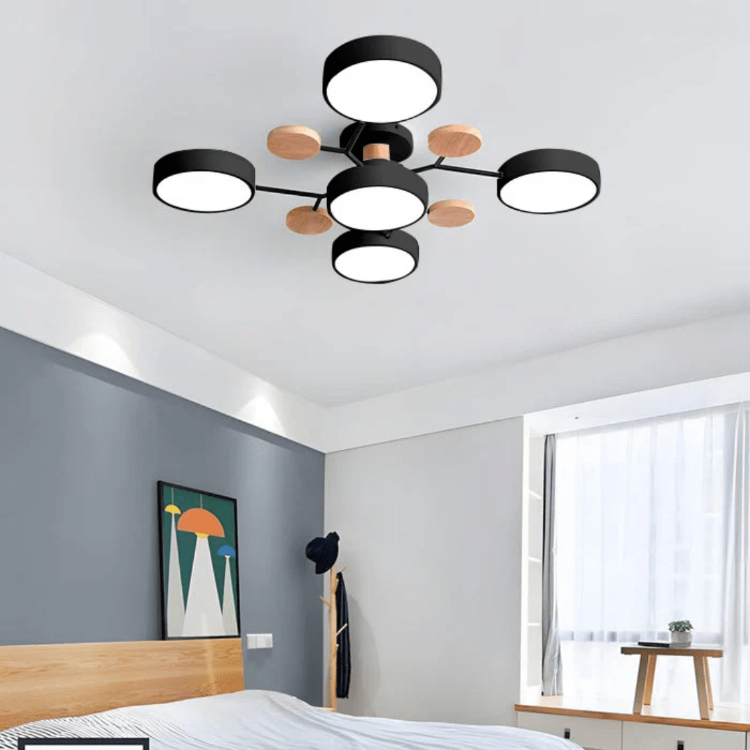 Design-Deckenleuchte: Moderne, runde LED-Lampe für elegantes Wohnzimmer oder Schlafzimmer.