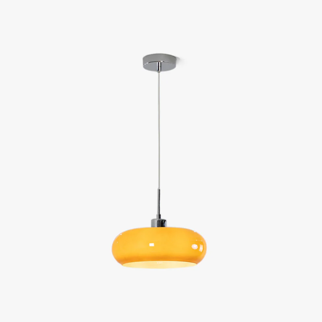 Vielseitige moderne runde Hängelampe für Schlafzimmer oder Wohnzimmer, LED-Beleuchtung im zeitgenössischen Design.