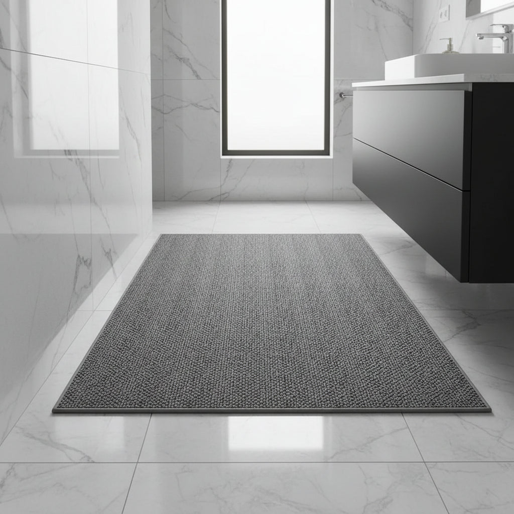 Moderne, saugfähige Fußmatte mit geometrischem Muster für sauberen Eingangsbereich. Perfekt für Innen & Außen.