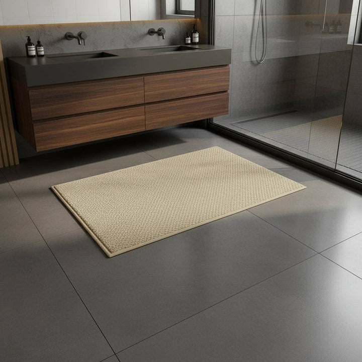 Rutschfeste Schmutzfangmatte, modern & saugfähig, geometrisches Design, ideal für Eingangsbereich im Haushalt.