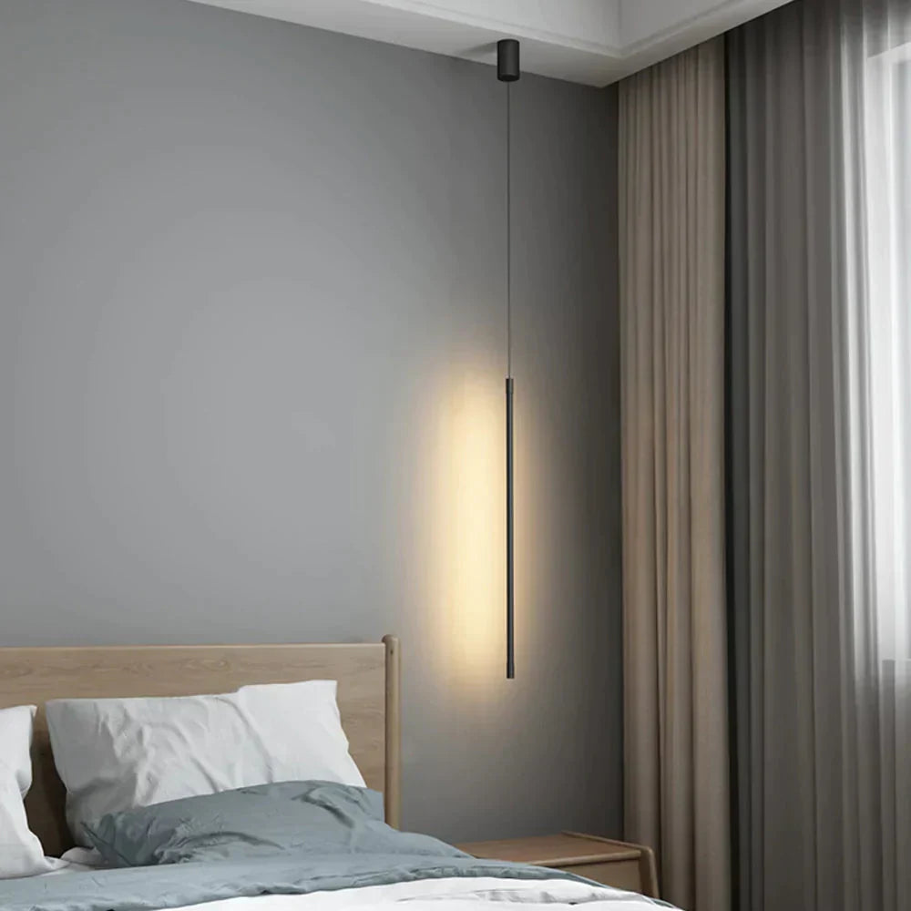 Elegante, schwarze Geometrische LED-Pendelleuchte als Design-Highlight. Moderne Deckenleuchte für Esszimmer oder Bar.