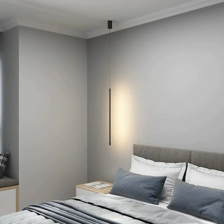 Hochwertige schwarze LED-Hängelampe, geometrisch. Sorgt für stimmungsvolles Licht in Wohn- & Schlafräumen.