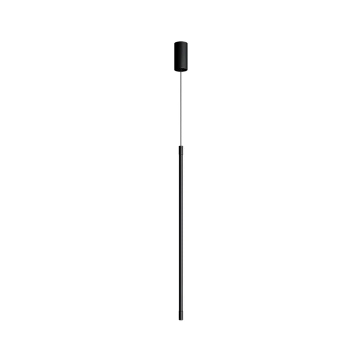 Stilvolle schwarze LED-Pendelleuchte mit geometrischem Muster. Bringt energieeffizientes, modernes Licht in jeden Raum.